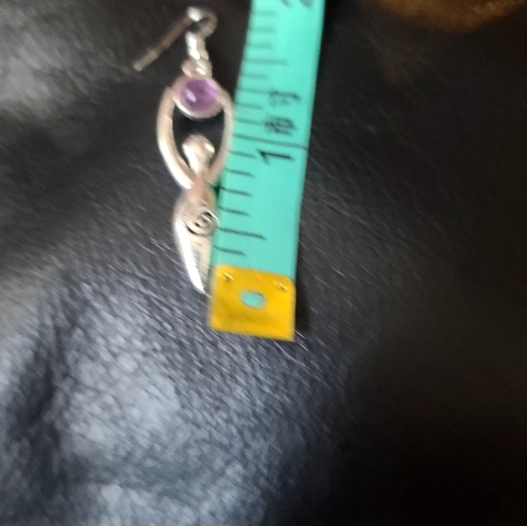 Sterling & Amethyst Moon Goddess earrings NWT - Picture 6 of 6